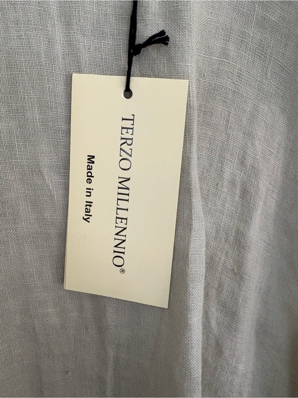 NWT Midi Linen Italian Eyelet Hem Dress - Neutral Beige with hint of green - Picture 3 of 8
